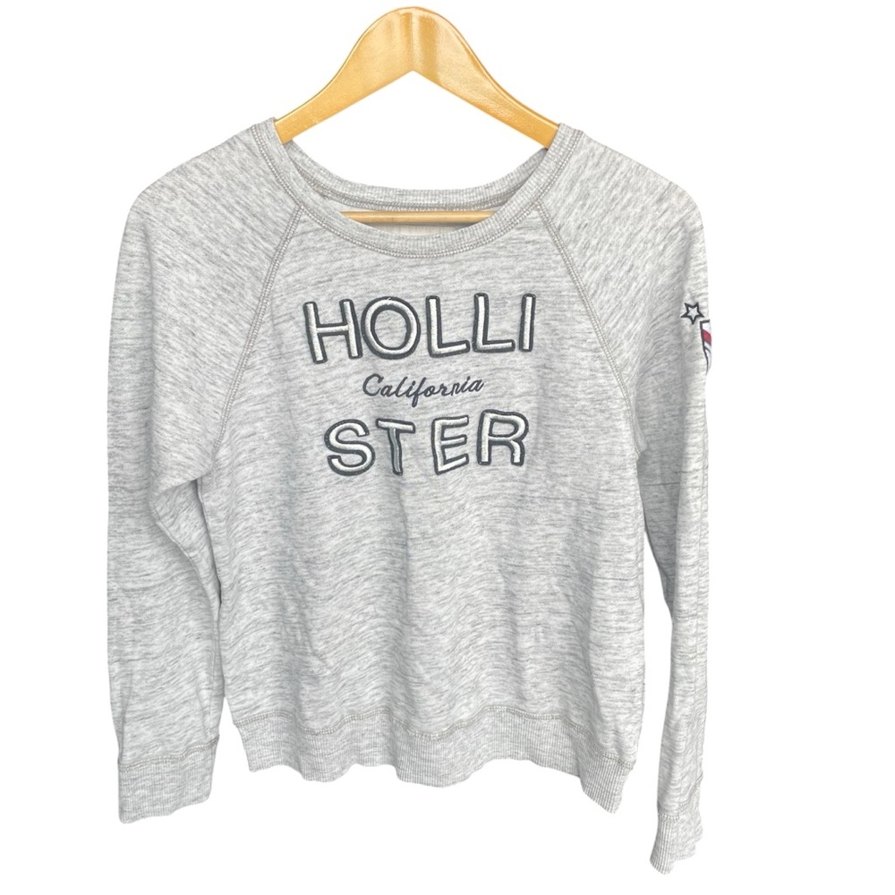 Hollister Sweatshirt Women's Grey Pullover Small Y2K Streetwear Spellout Small